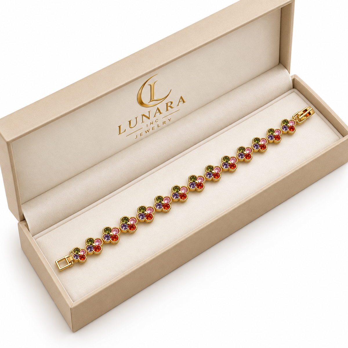Multicolor Four-Petal Garden Bracelet
