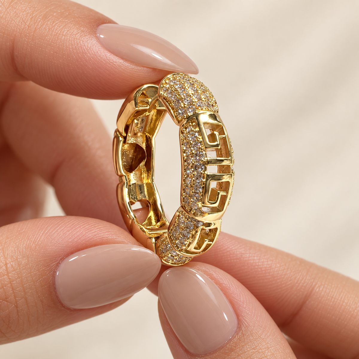 Gold-Tone Sparkling Zirconia Hoop Earrings