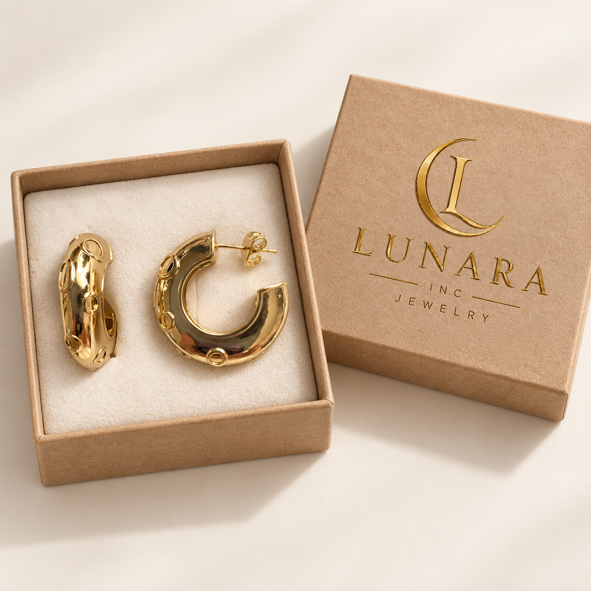 Golden Orbit Chunky Hoop Earrings