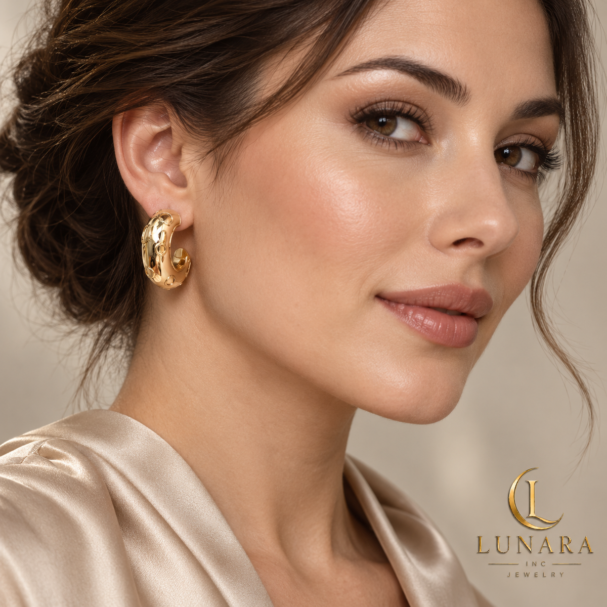 Golden Orbit Chunky Hoop Earrings