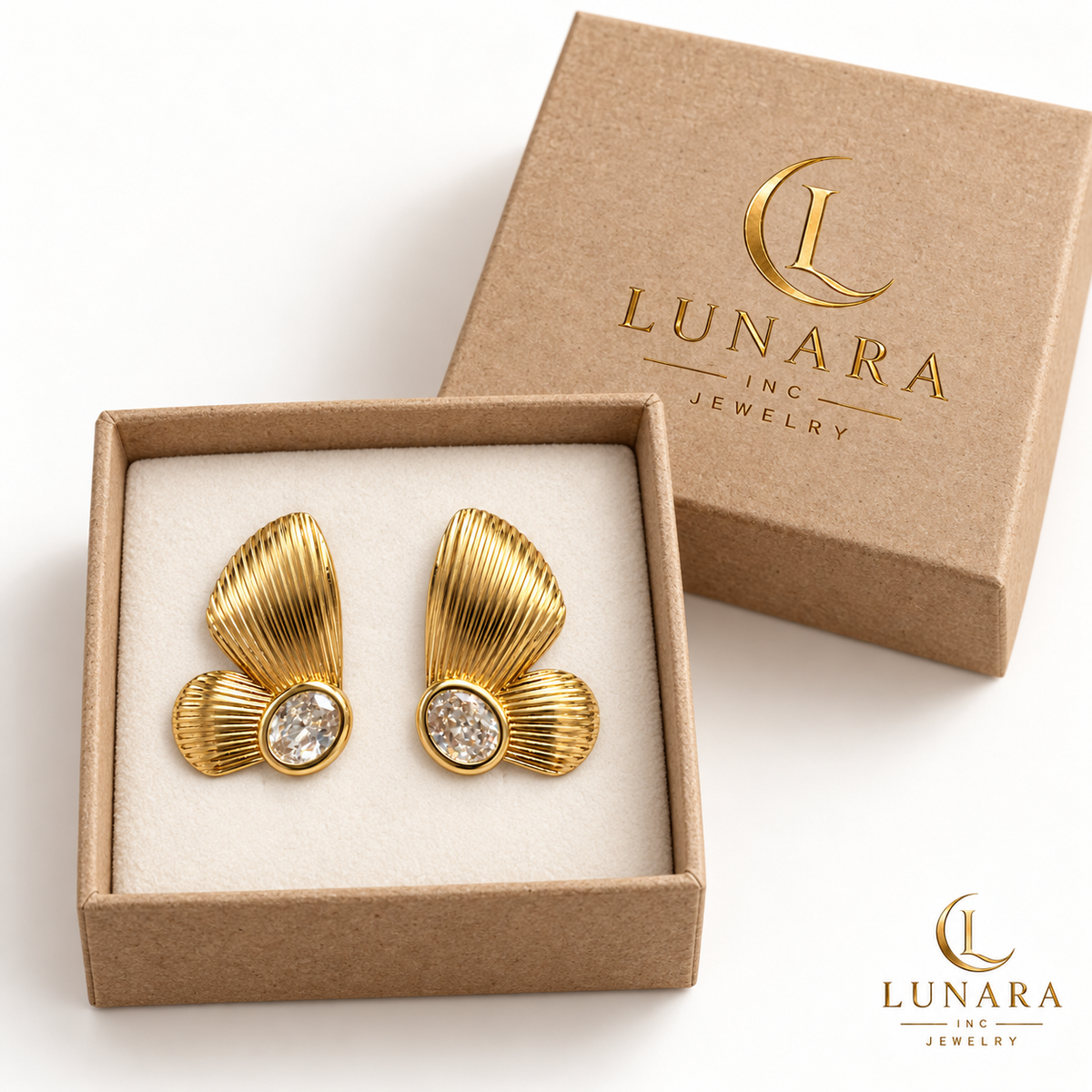 Radiant Petal Earrings with Oval Zirconia