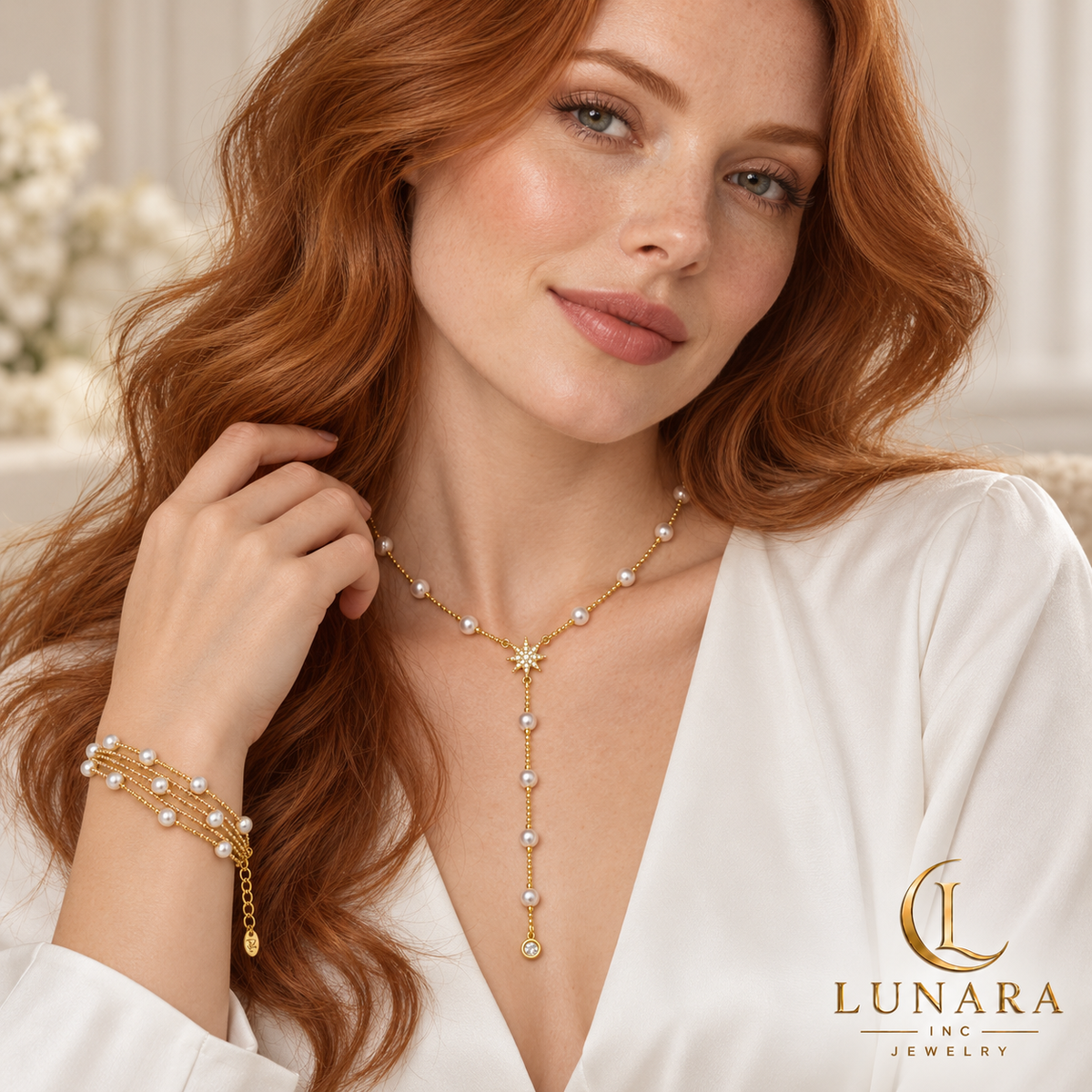 Golden Pearl Multi-Strand Bracelet