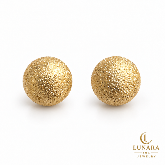 Textured Gold Dome Stud Earrings