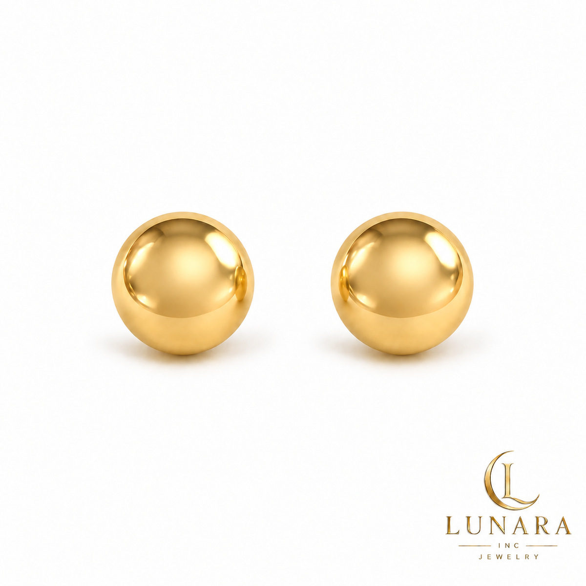 Classic Gold Ball Stud Earrings