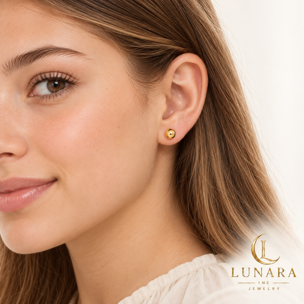 Classic Gold Ball Stud Earrings