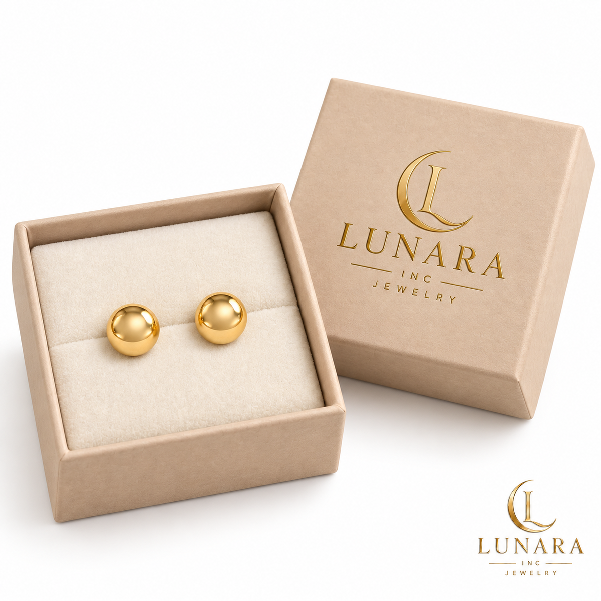 Classic Gold Ball Stud Earrings