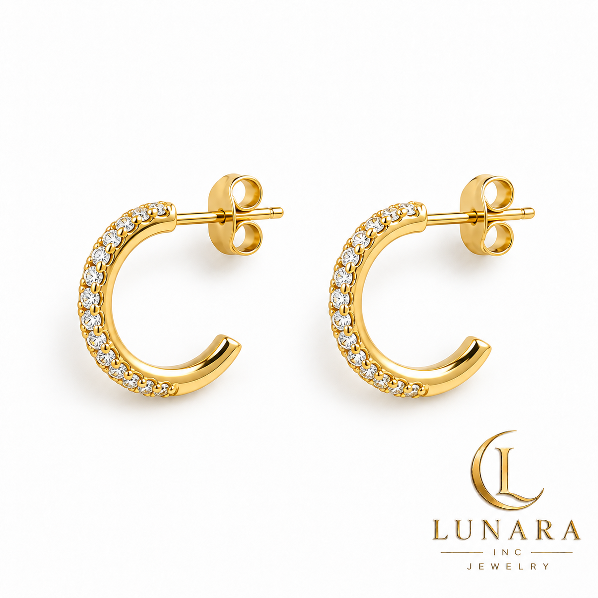 Petite Crystal Open Hoop Earrings