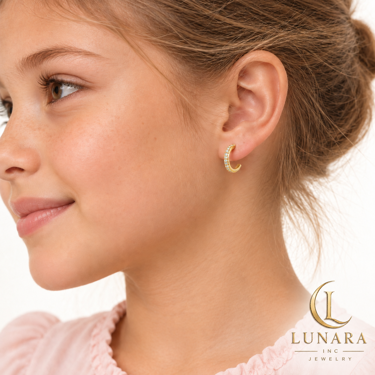 Petite Crystal Open Hoop Earrings