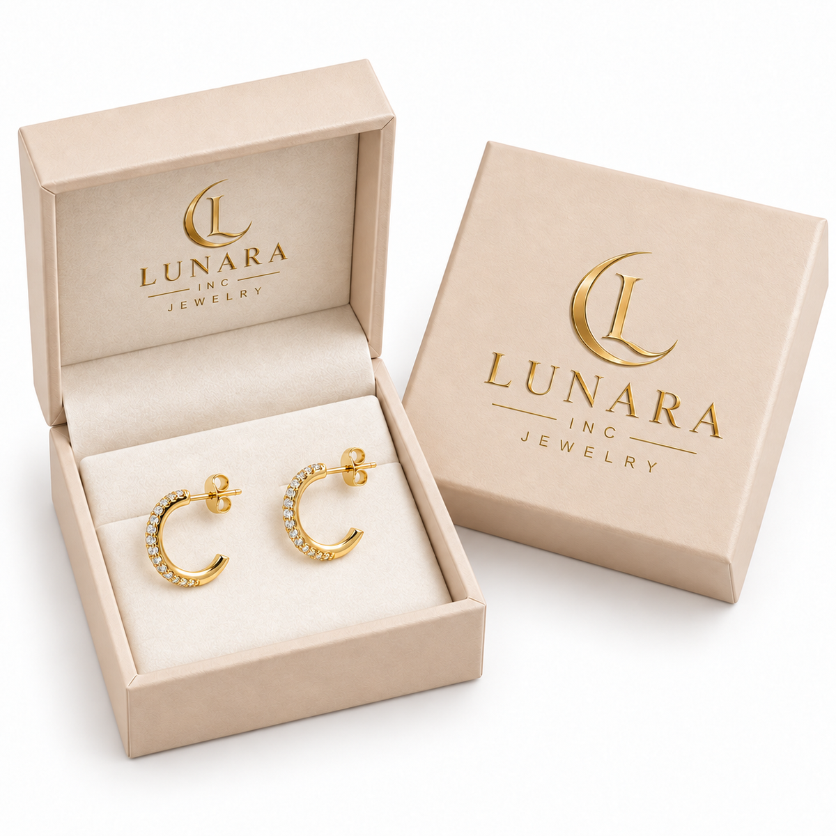 Petite Crystal Open Hoop Earrings