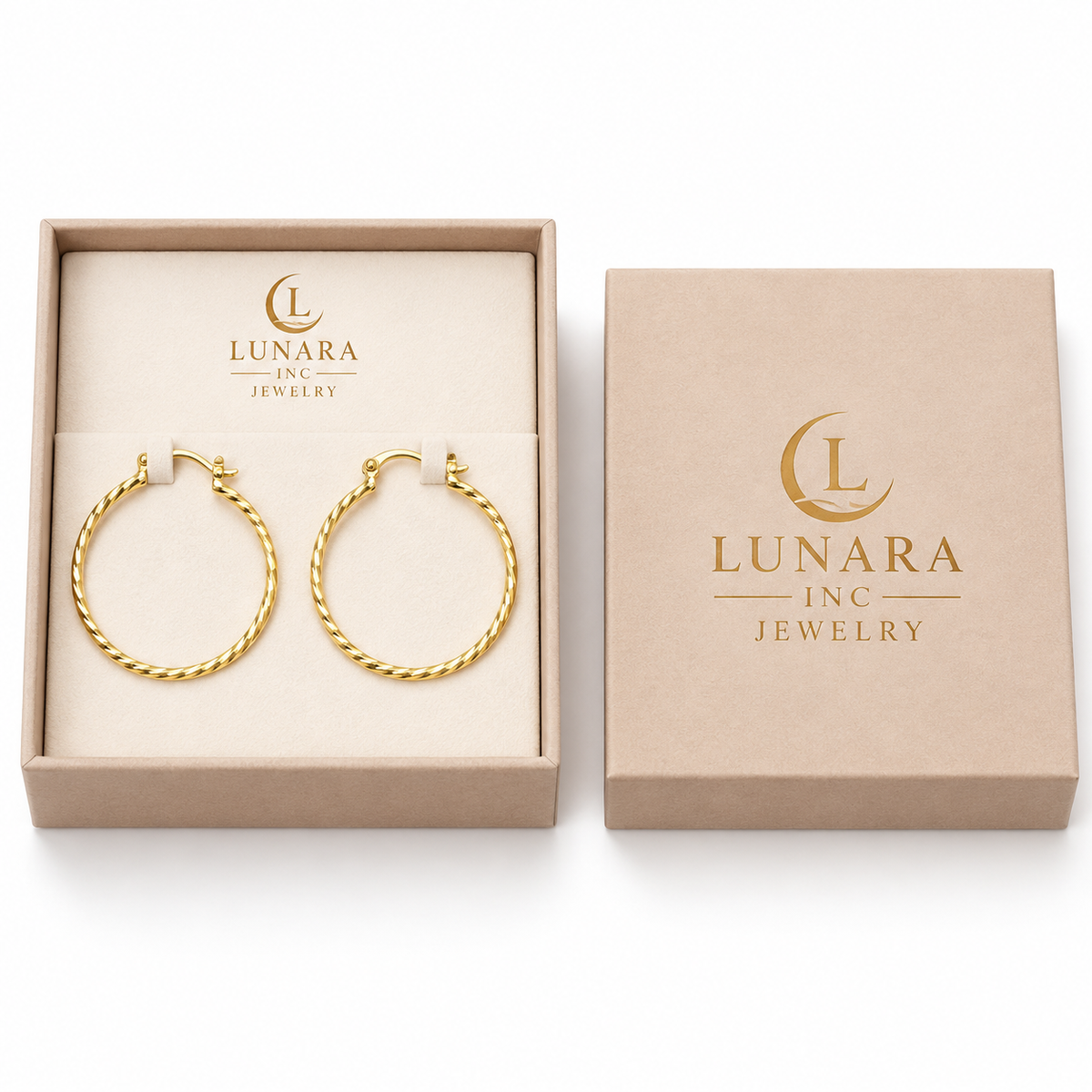 Textured Gold Hoop Earrings