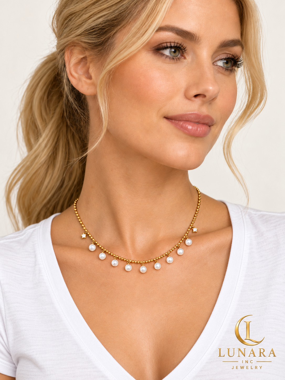 Starlight Pearl Drop Necklace