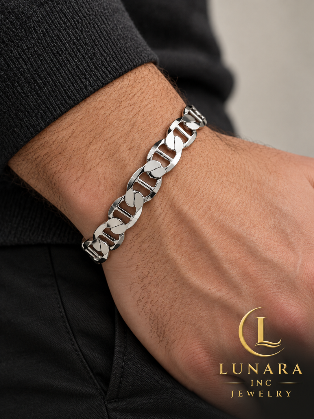 Men’s Silver Open Link Bracelet