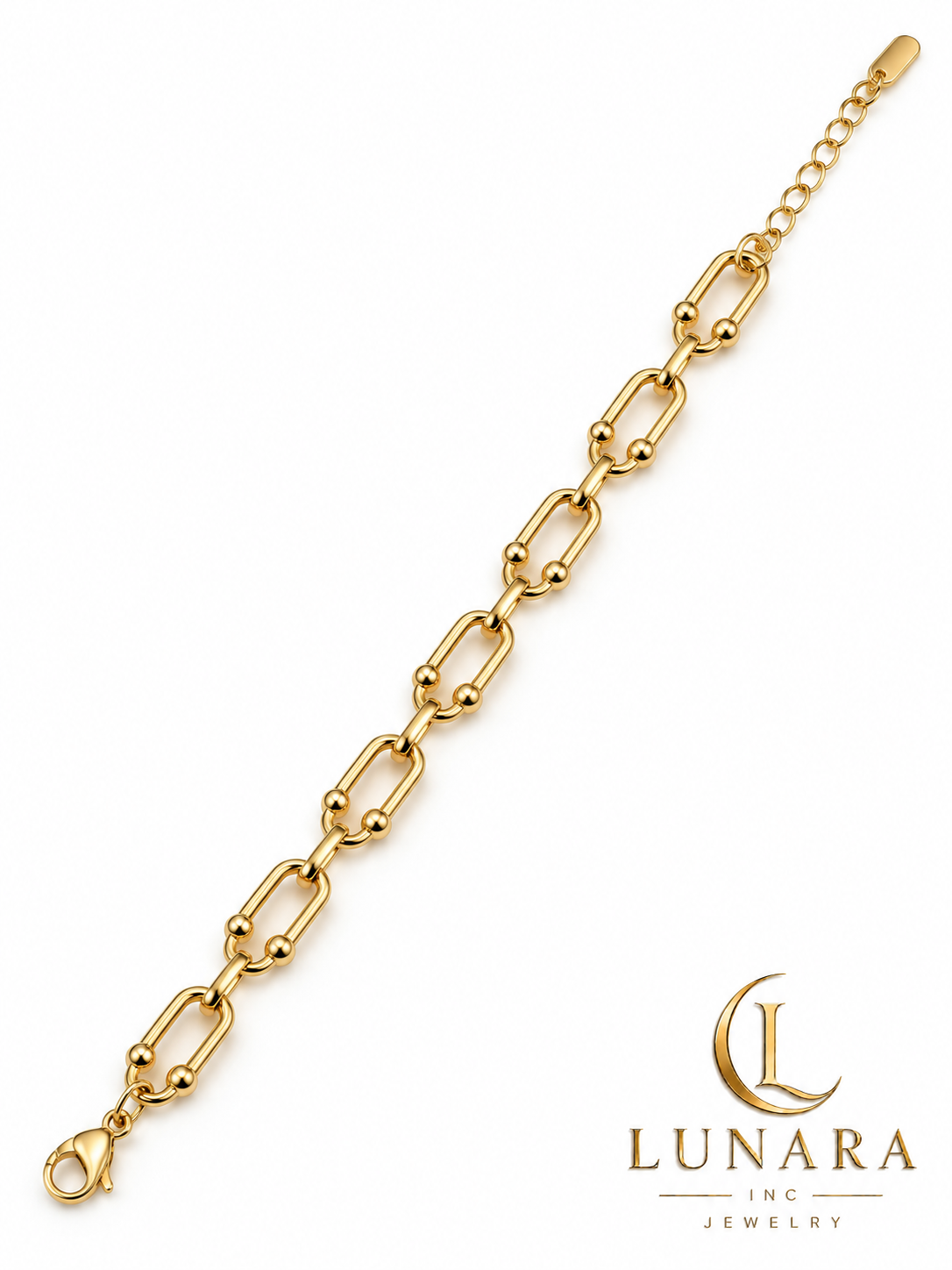 14K Gold Color Seven-Link Bracelet