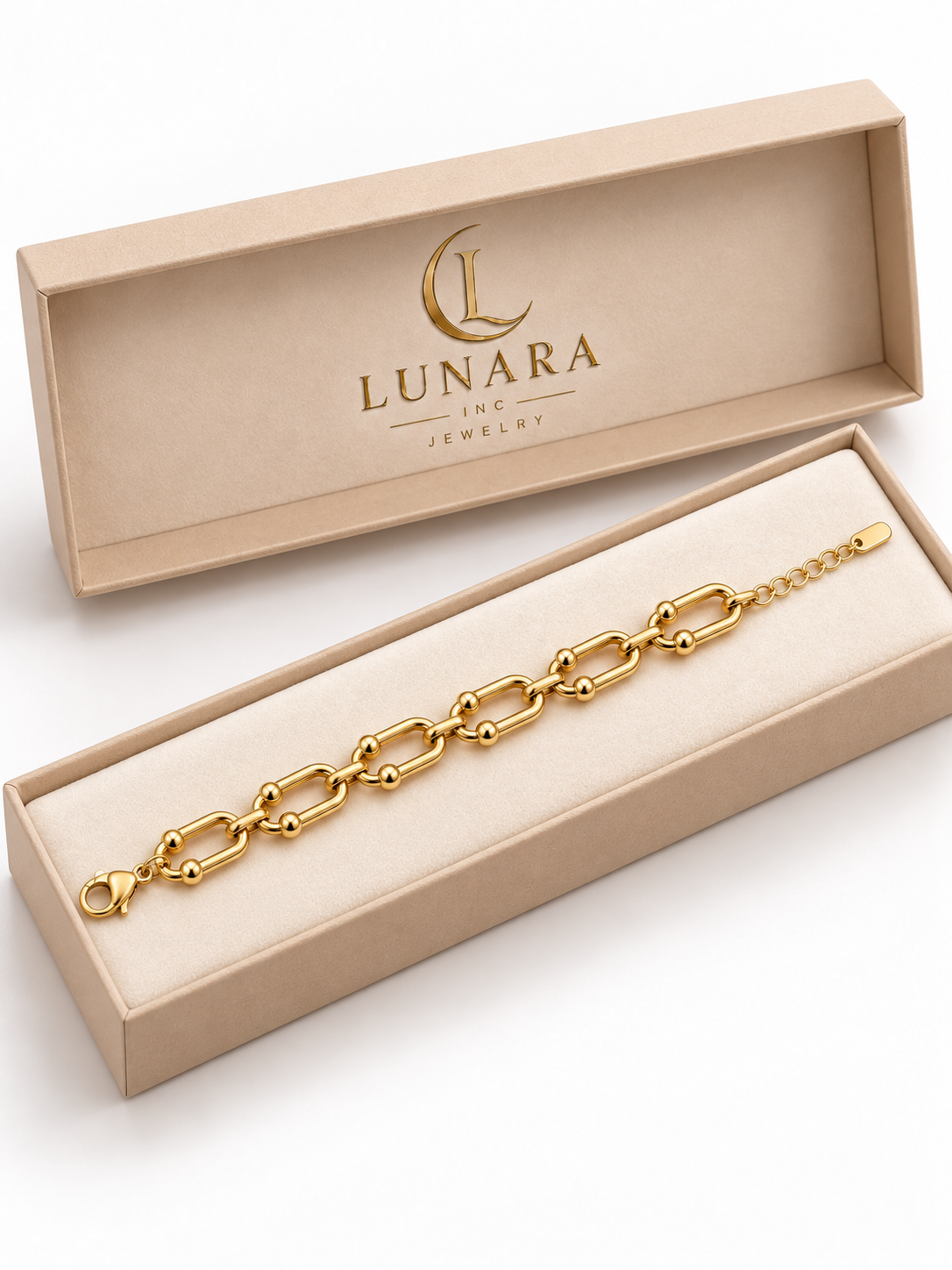 14K Gold Color Seven-Link Bracelet