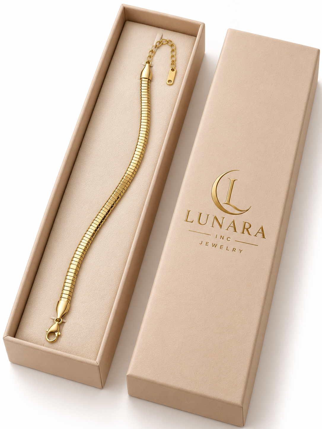 Gold Segmented Flat Bracelet