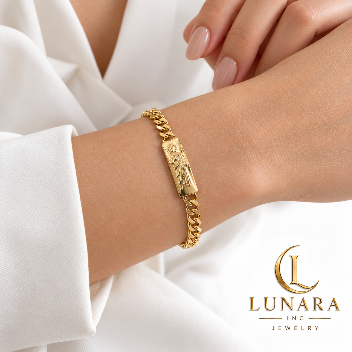 Saint Jude Thaddeus 18K Gold Color Bracelet