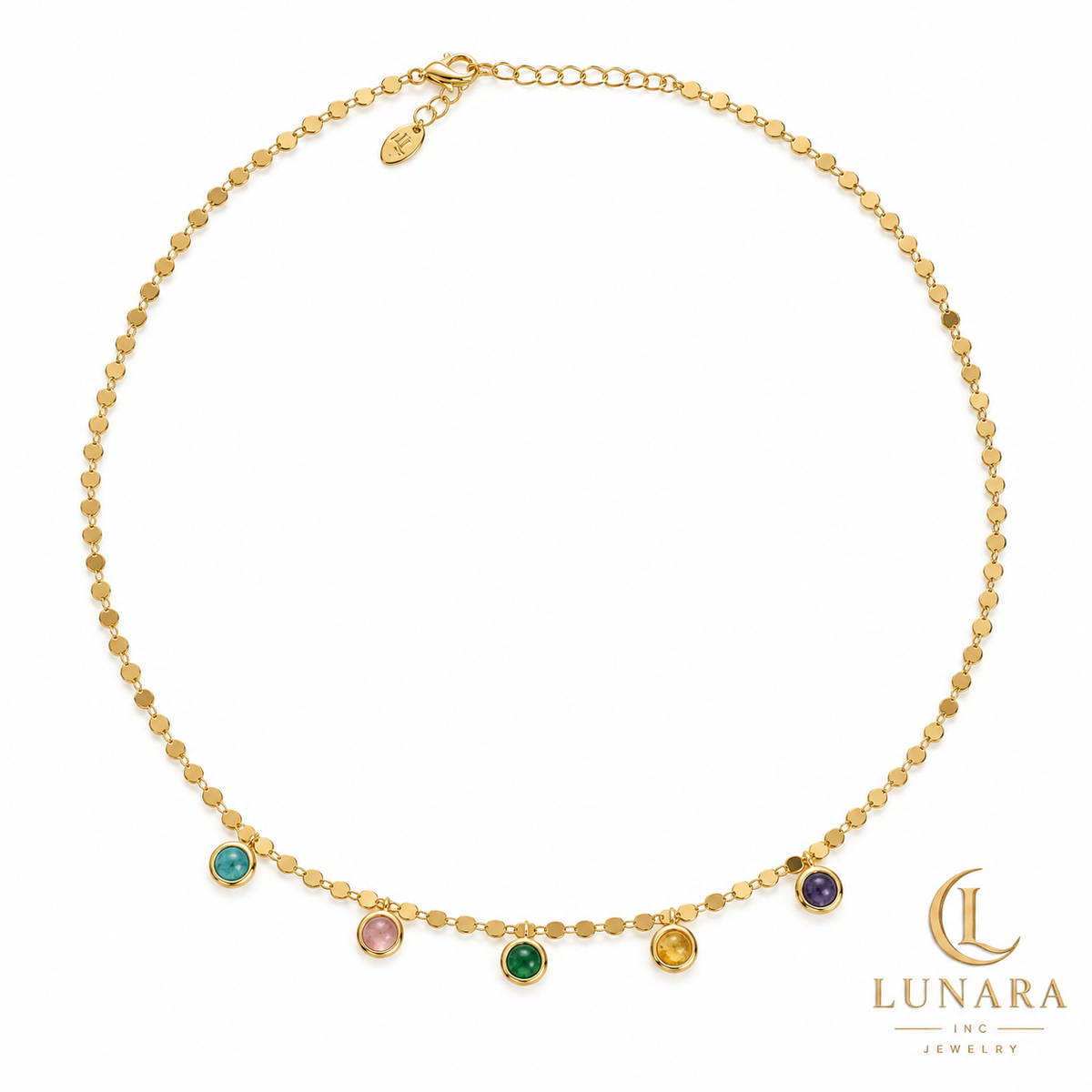 Five Color Charm Necklace