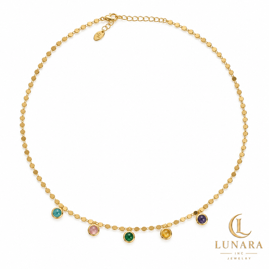 Five Color Charm Necklace