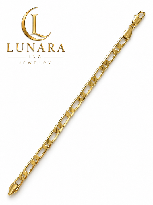 Lunara Flat Cuban Link Gold Bracelet