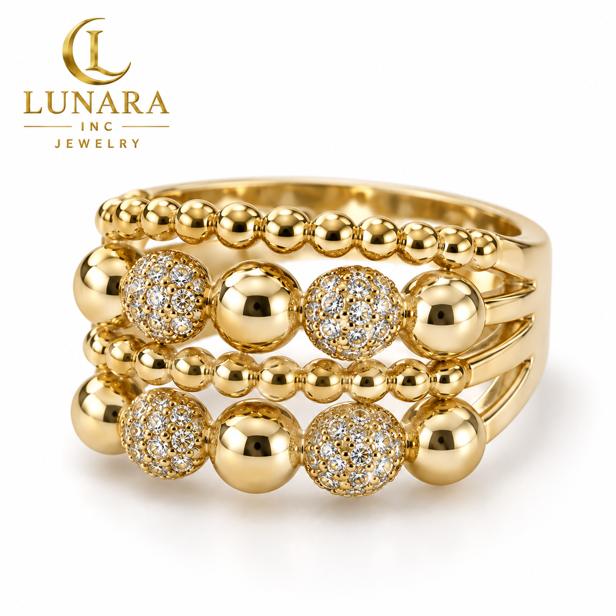Golden Royale Beaded Ring