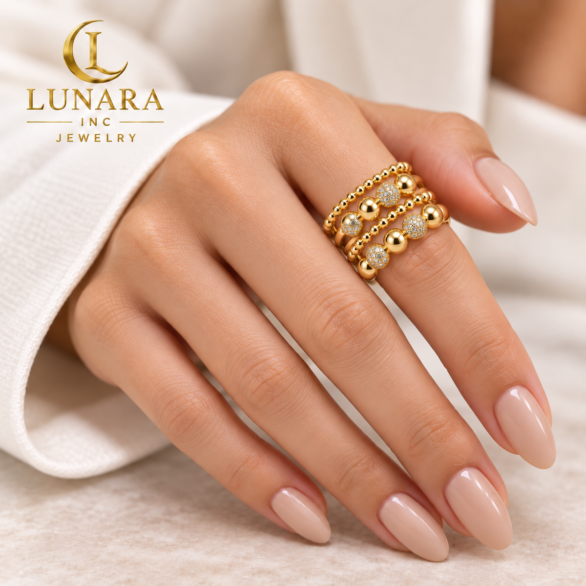 Golden Royale Beaded Ring