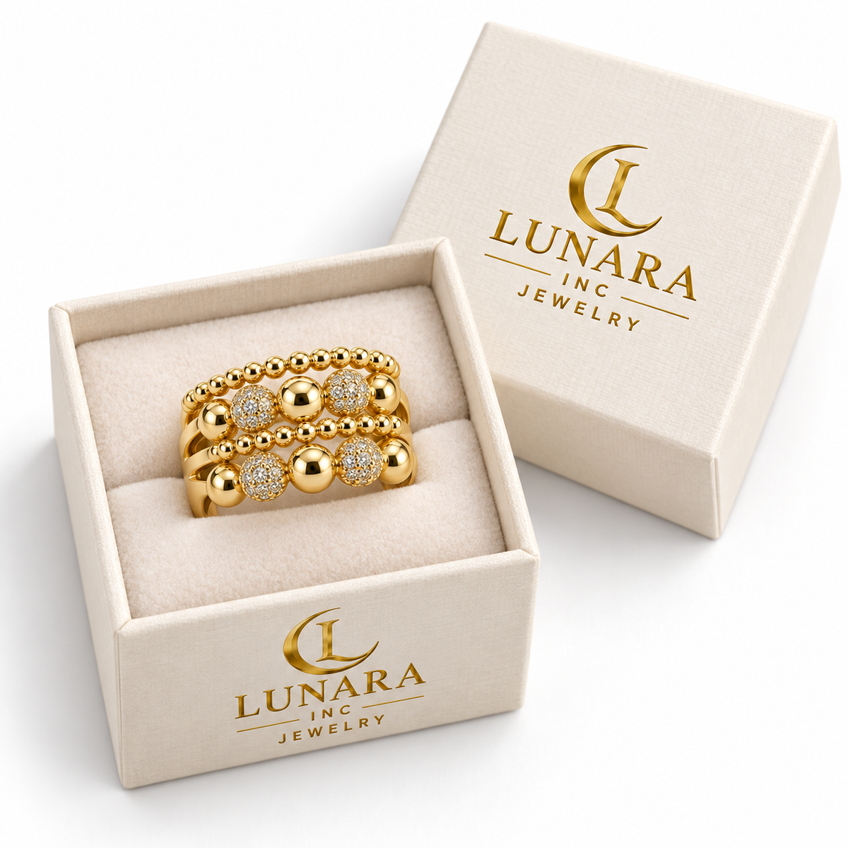 Golden Royale Beaded Ring