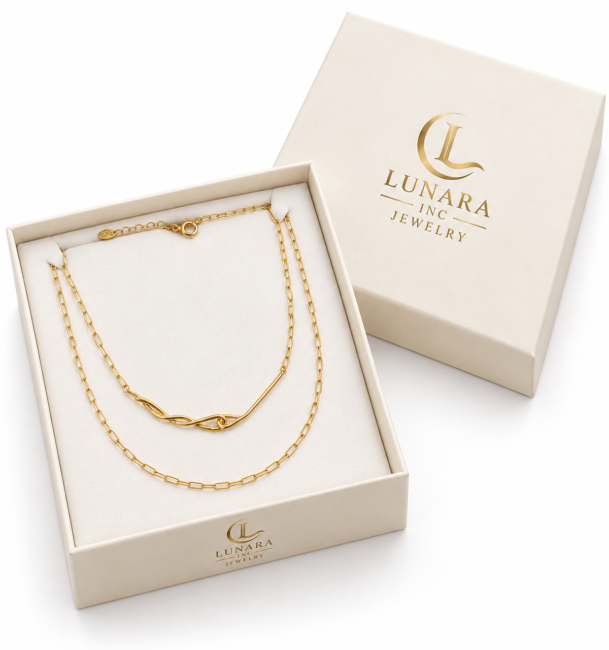 Twisted Elegance Double-Layer Paperclip Necklace