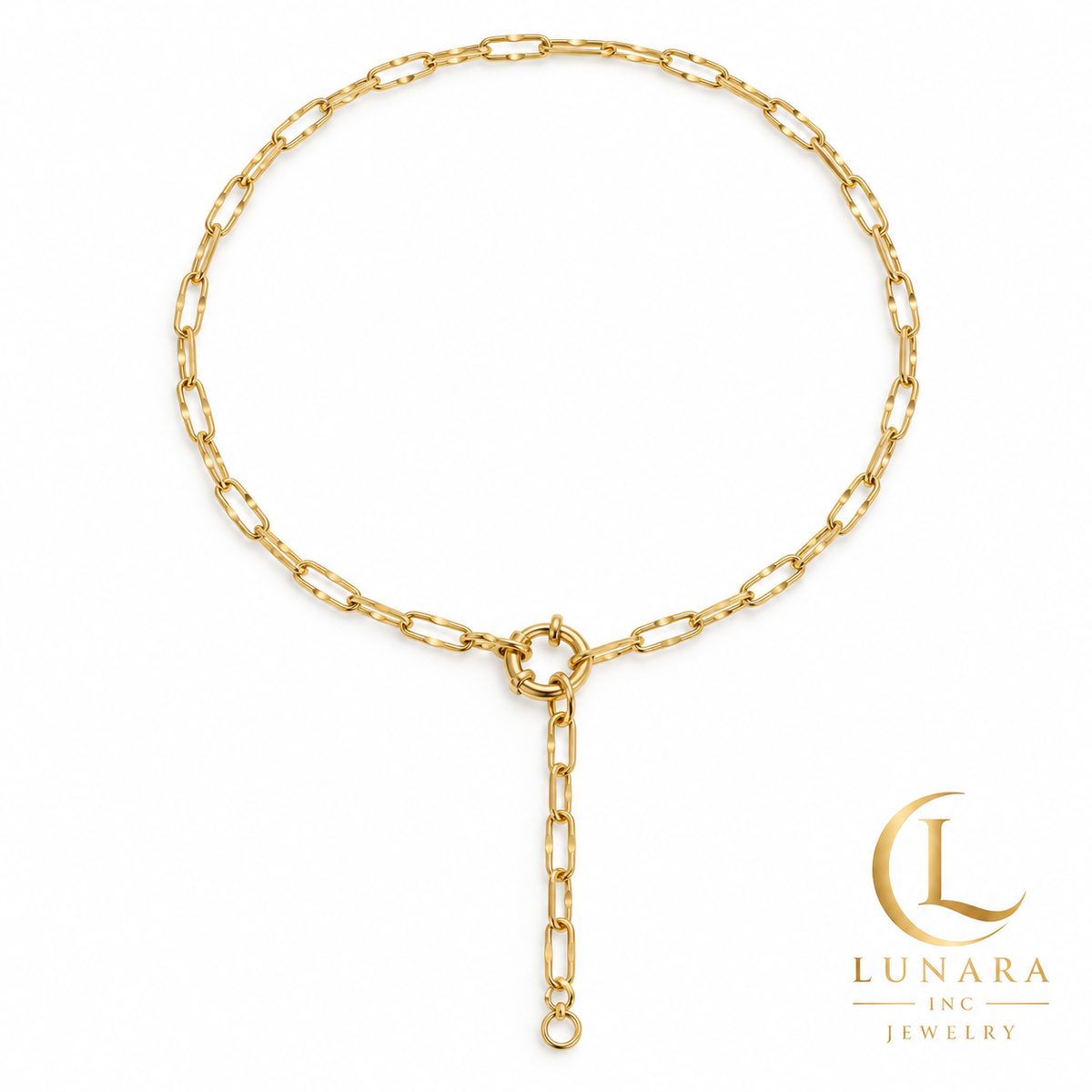 Versatile Gold-Tone Paperclip Necklace