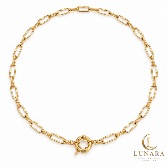 Versatile Gold-Tone Paperclip Necklace