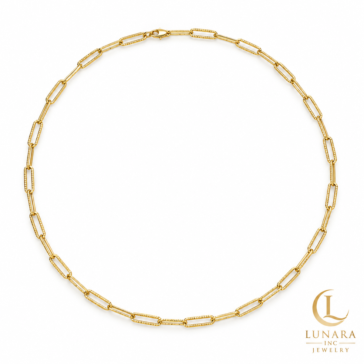 Golden Radiance Adjustable Paperclip Necklace