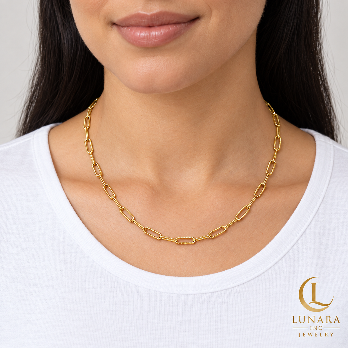 Golden Radiance Adjustable Paperclip Necklace