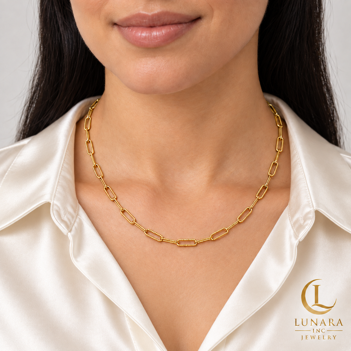 Golden Radiance Adjustable Paperclip Necklace
