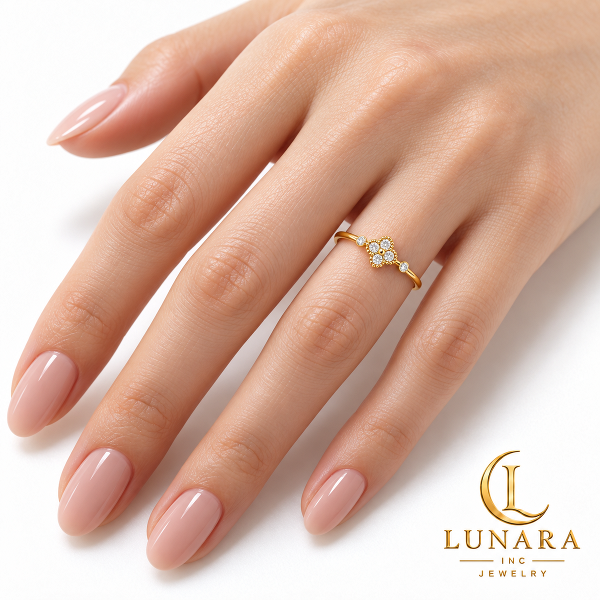 Petite Golden Blossom Ring