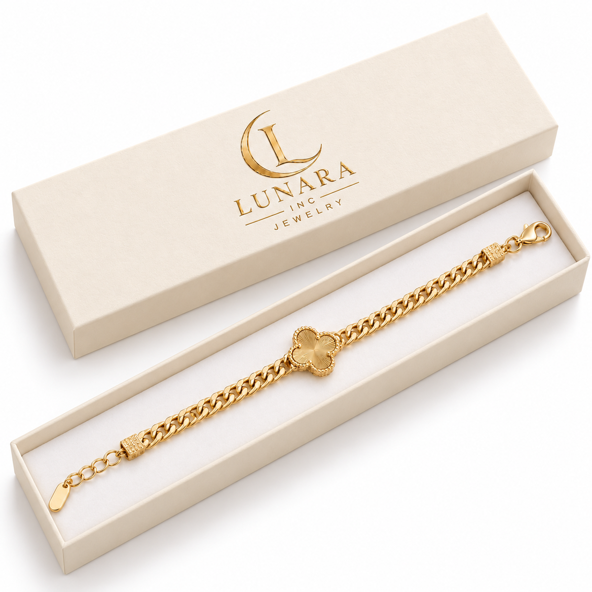 Golden Bloom Cuban Chain Bracelet