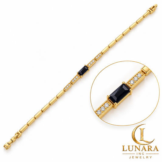 Midnight Elegance Gold-Tone Bracelet