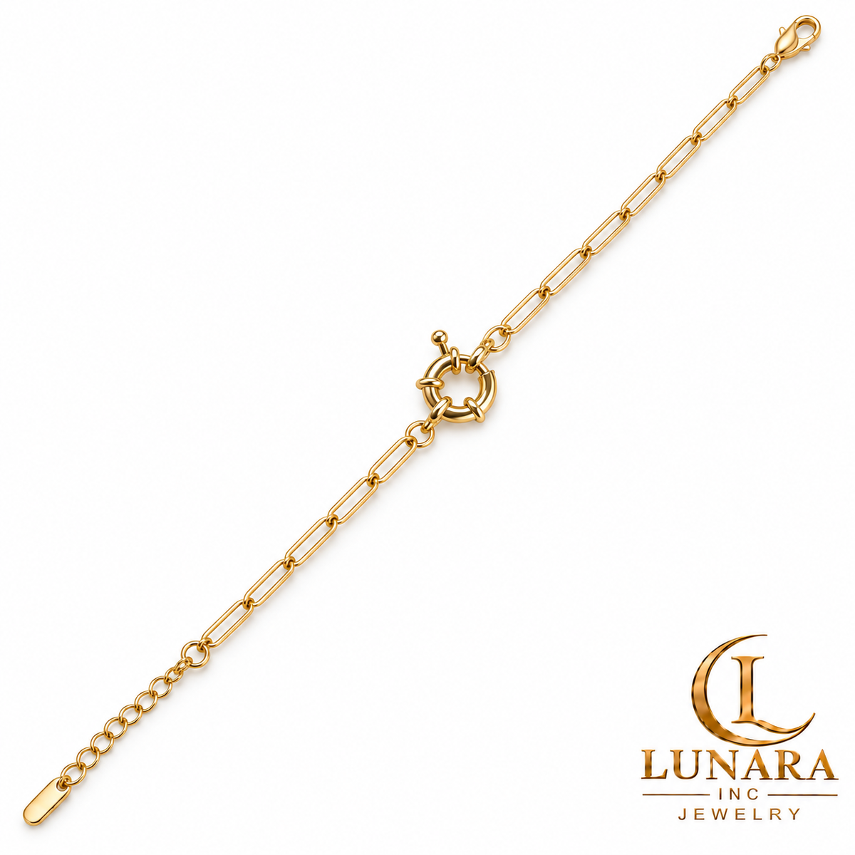 Golden Circle Paperclip Bracelet