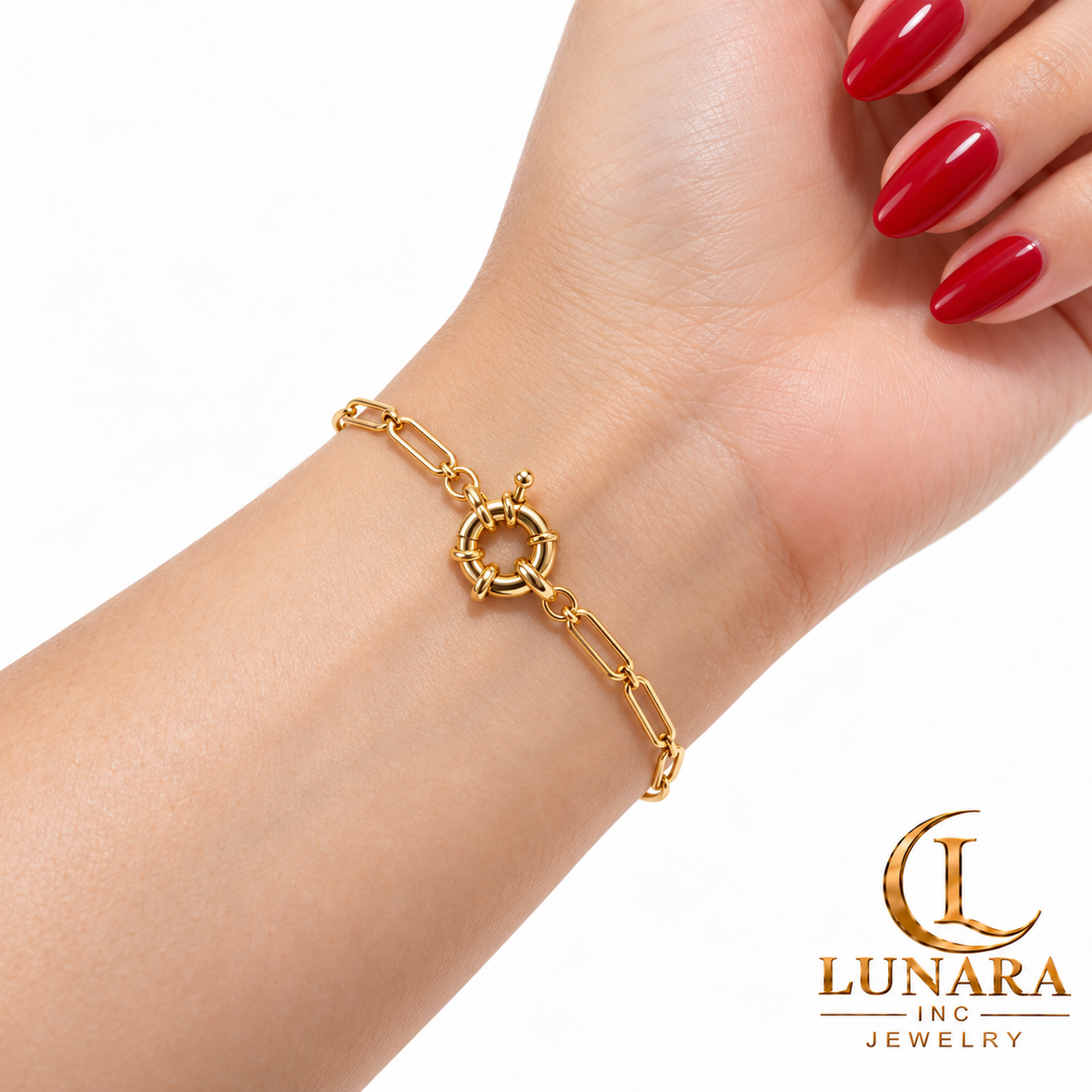 Golden Circle Paperclip Bracelet