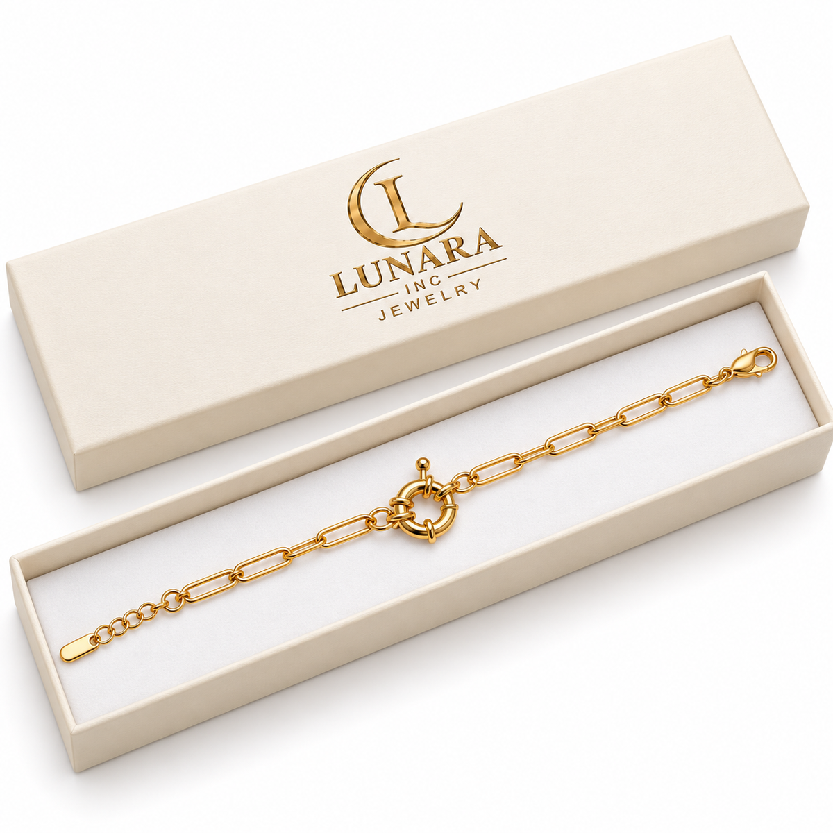 Golden Circle Paperclip Bracelet