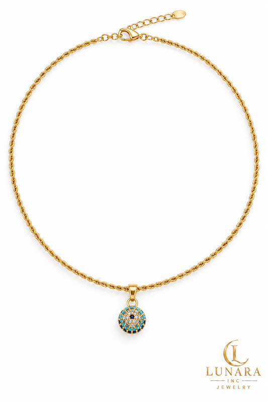 Multicolor Pavé Sphere Rope Necklace