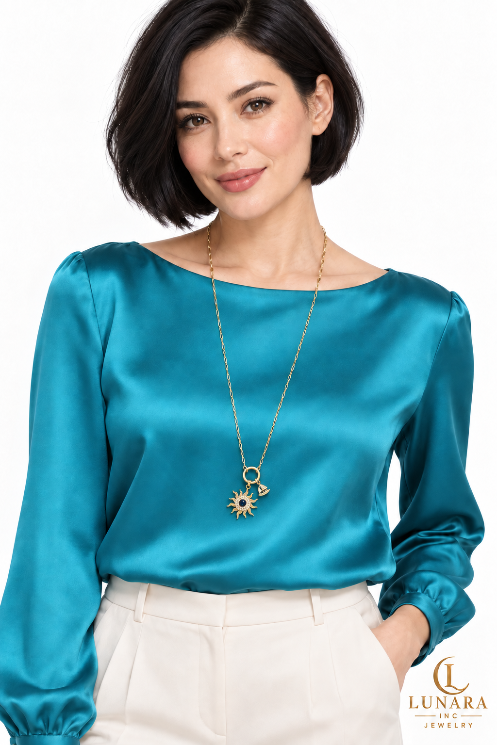 Sun Charm Paperclip Necklace