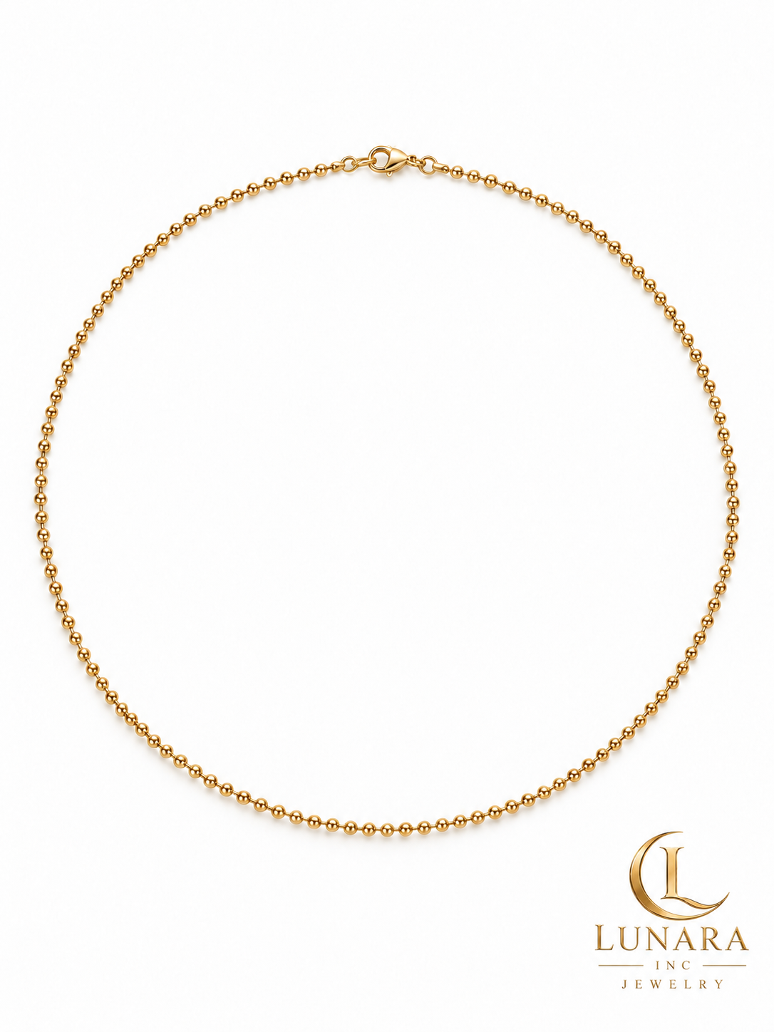 Petite Gold-Tone Bead Chain Necklace