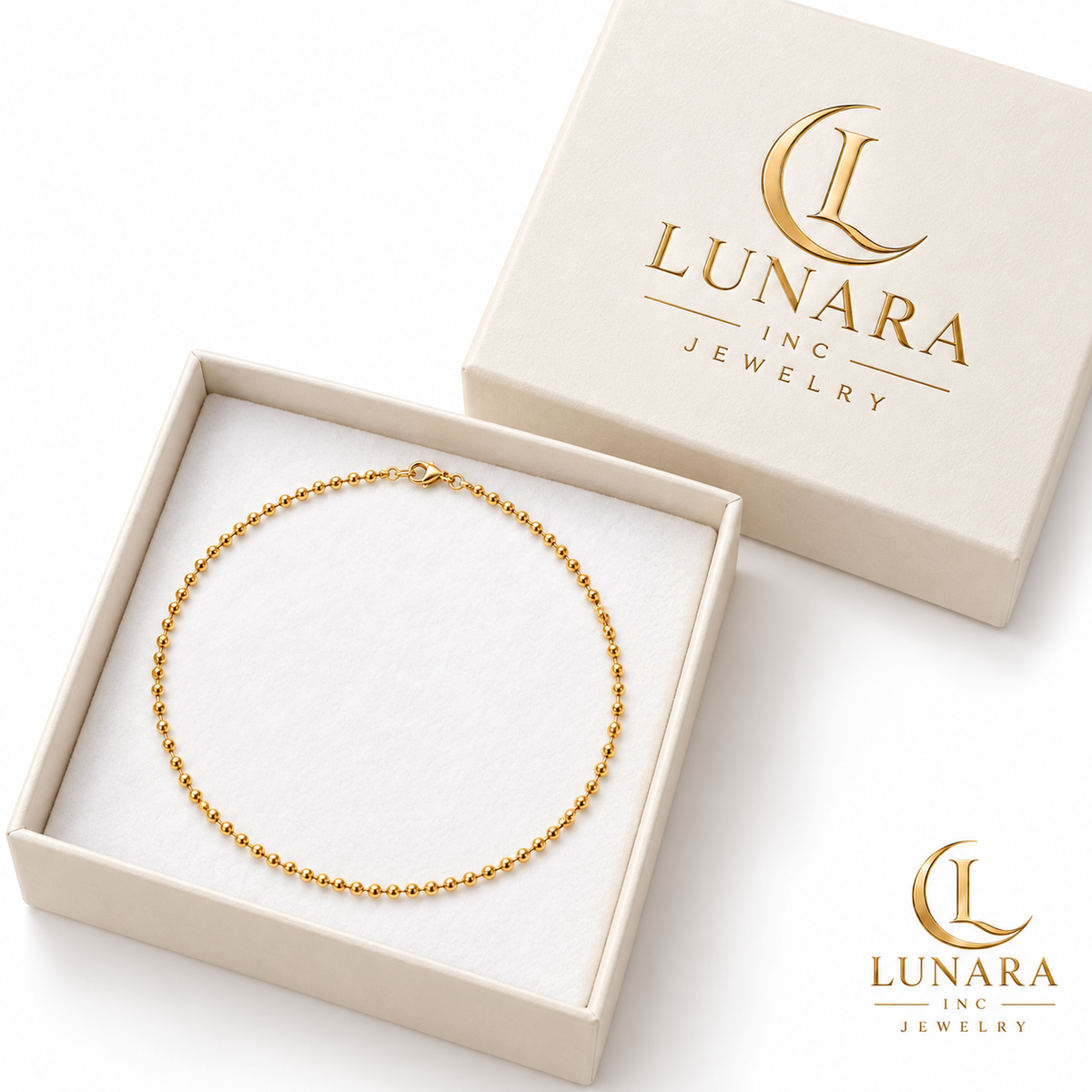 Petite Gold-Tone Bead Chain Necklace