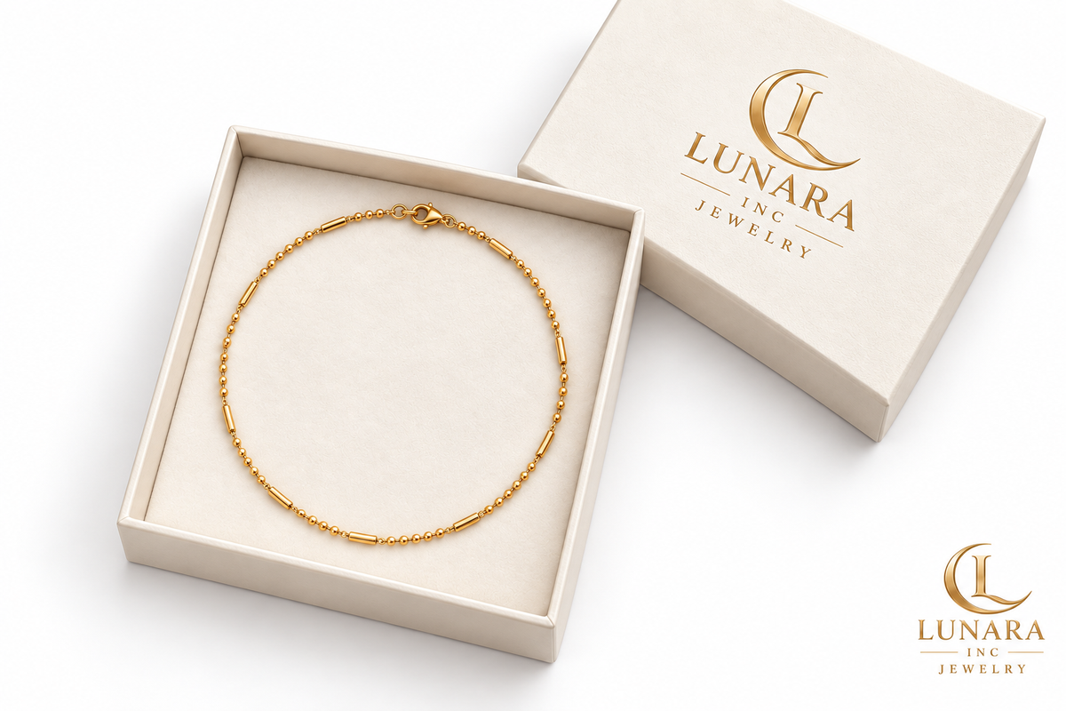 Petite Gold-Tone Bead & Bar Chain