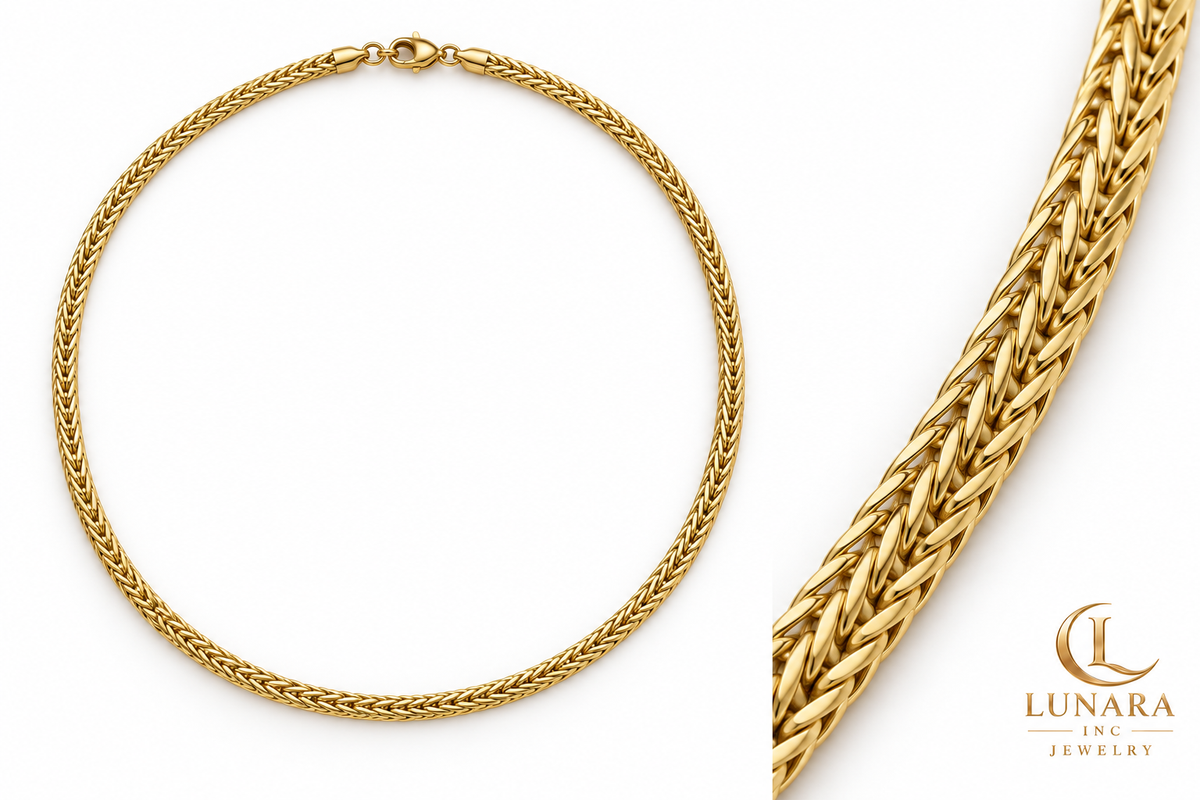 18K Gold-Tone Flat Woven Chain
