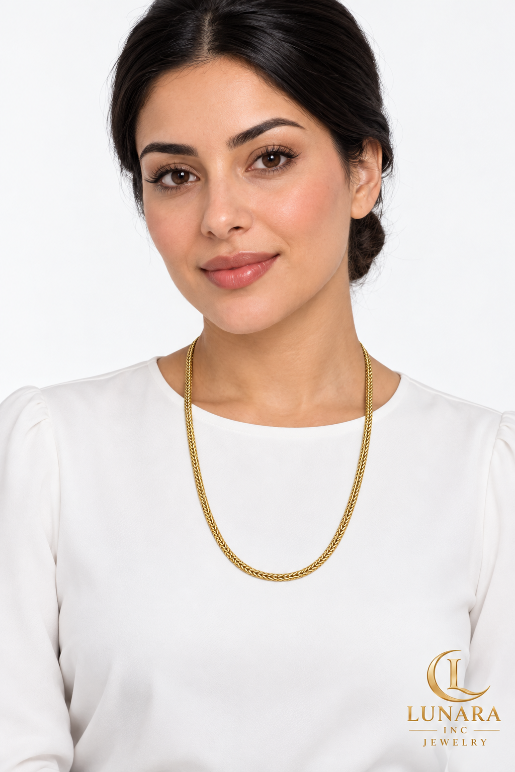 18K Gold-Tone Flat Woven Chain