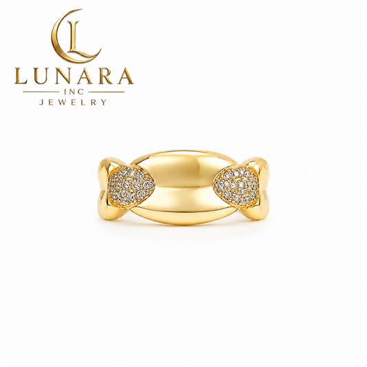 Lunara Pavé Bow Link Ring