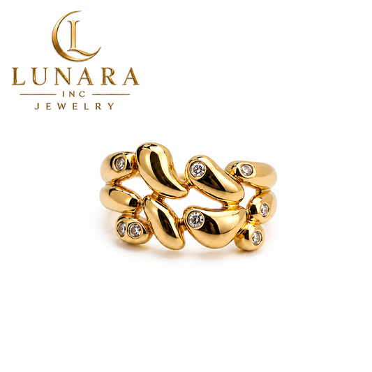 Lunara Sculpted Pebble Crystal Ring
