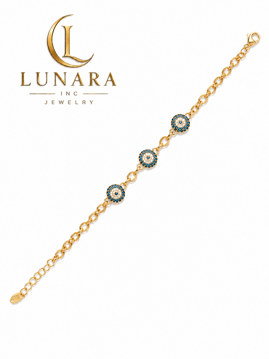 ✨ Lunara Triple Evil Eye Bracelet