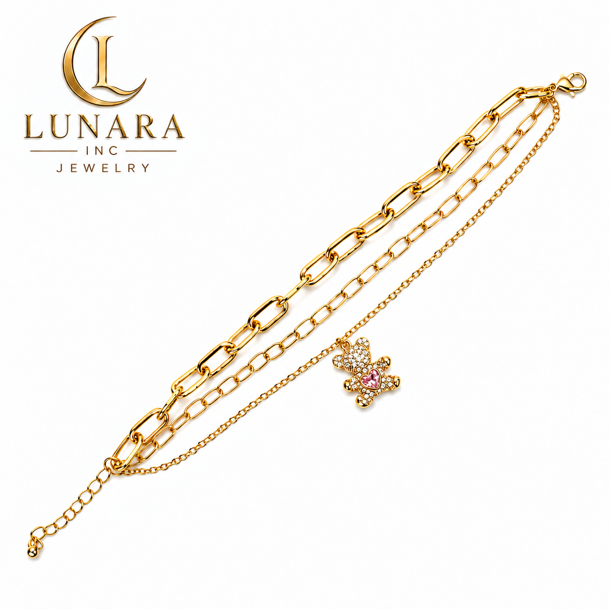 Layered Teddy Bear Bracelet