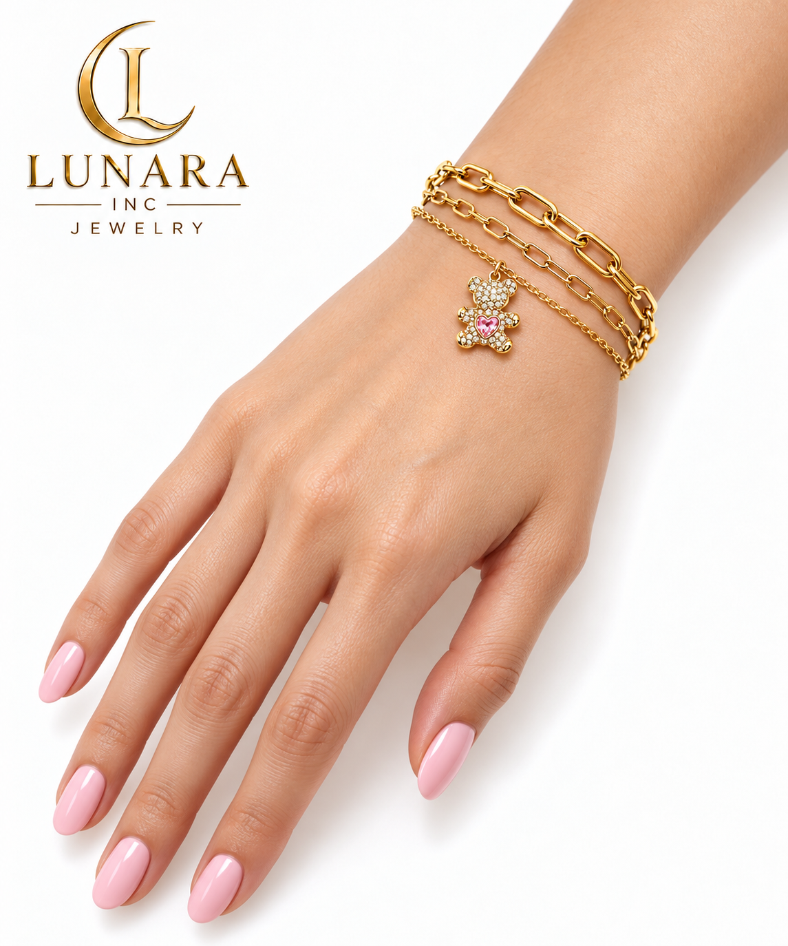 Layered Teddy Bear Bracelet